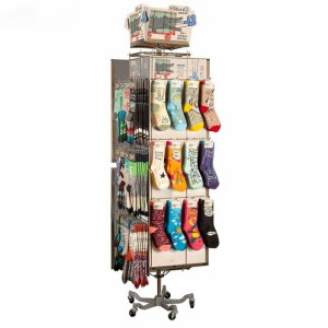 Lovely Movable Metal Gray Store Promotion Pop Socks Display Rack