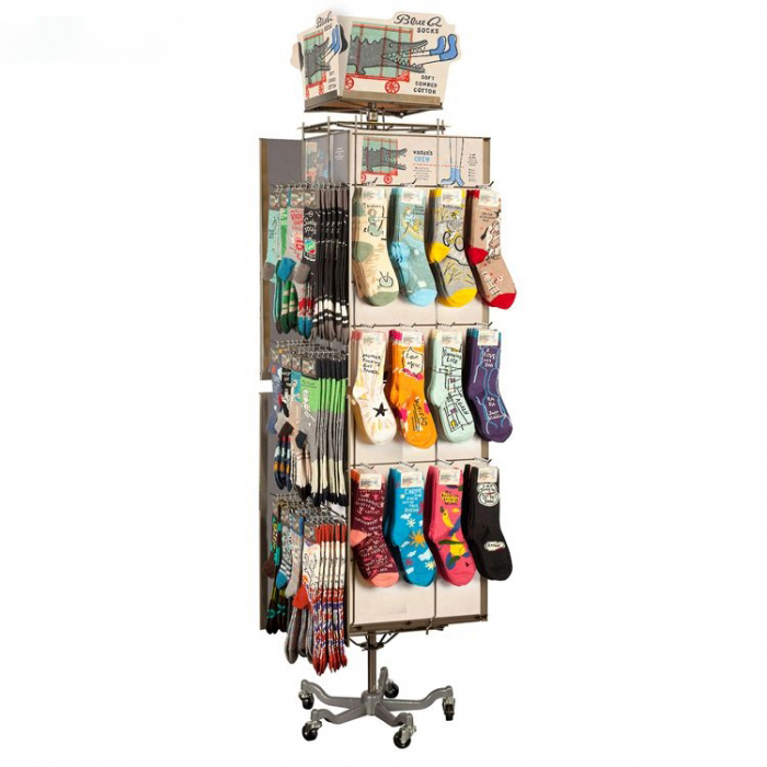 Lovely Movable Metal Gray Store Promotion Pop Socks Display Rack (1)