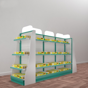 Customized high quality 4-Side White Pegboard Retail Medical Shop Racks