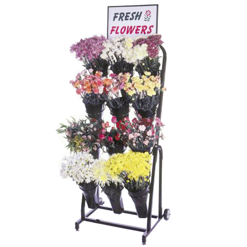Metal Wire Floor 4-Layer Merchandising Display Flower Shop Equipment (2)
