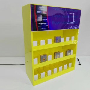 Modern Blue Wood Customized Floor Store Cigarette Display Cabinets