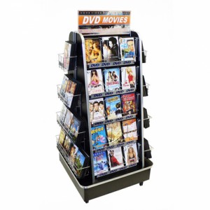 Movable Wire 4-Way Greeting Card Display Racks Wholesale Freestanding