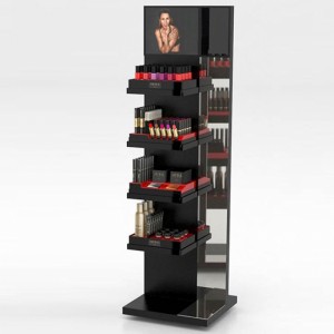 Nail Polish Makeup 4-Layer With Mirror Acrylic Cosmetics Display Shelves
