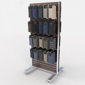 Popular Double-Sided Brown Wood Hanging Socks Display Shopping Rack