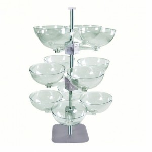 Popular Transparent Acrylic Bowl Toy Collection Floor Display Stand