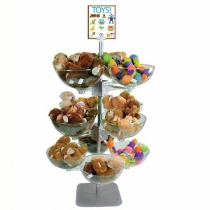 Popular Transparent Acrylic Bowl Toy Collection Floor Display Stand