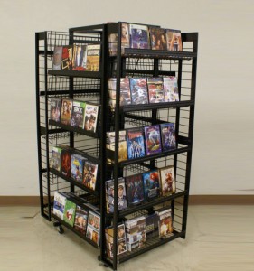 Reliable Free Standing Supermarket Cd Dvd Magazine Display Shelves