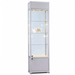Reliable Lighting Lockable Flooring Acrylic Jewelry Shop Fitting Watch And Jewelry Showcase Display Cabinet