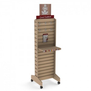 Customized Wood Rolling Slatwall Display Fixtures For Retail Store