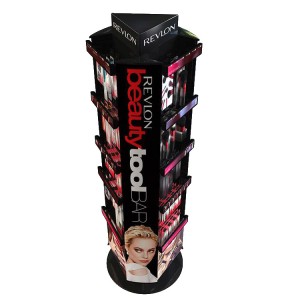 Rotatable 5-Layer Black Light Cosmetics Display Stand For Sale