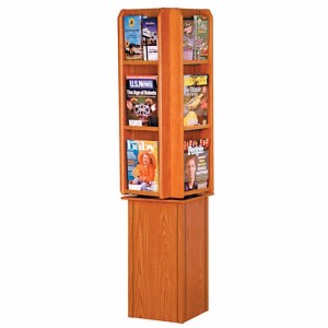 Rotatable Movable Wood Kids Comic Book Display Stand