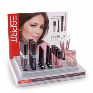 Rotating Customized White Acrylic Lipstick Cosmetic Tray Display Rack
