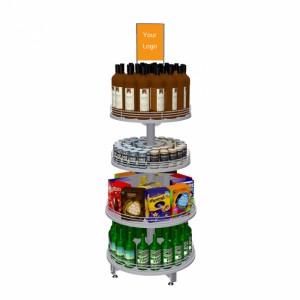 Rotating Supermarket Retail Store Can Snack Food Honey Display Stand