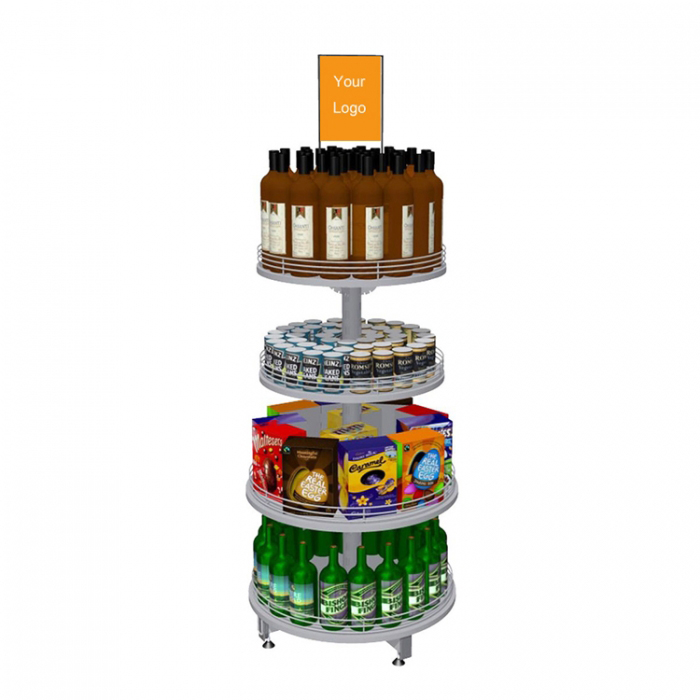 Rotating Supermarket Retail Store Can Snack Food Honey Display Stand (6)