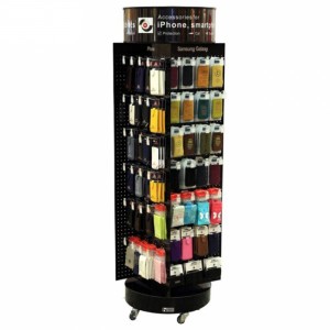 Movable Customized Black Metal Outlet Shelf Electrical Display Stand