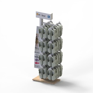 2-way Wood Metal Slat Wall Men’s Shoe Rack Supplies Retail Shop Display