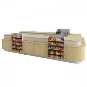 Premium Floor Brown Wood Store Shopping Checkout Counter