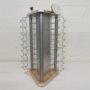 Silver Metal Sunglass Counter Top Display Unit For Store With Mirror
