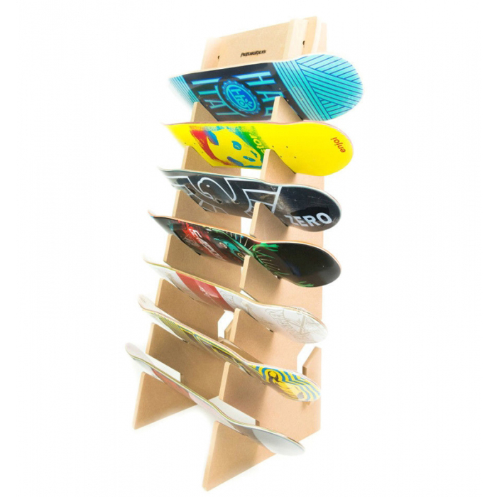 Sports Products Retail Shops Wood Deck Skateboard Display Stand (1)