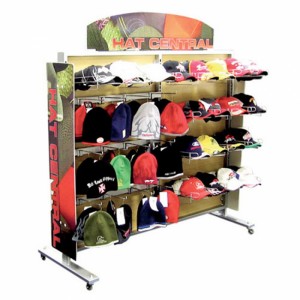 Sportswear Retail Store Metal Movable Multiple Nice Hat Cap Display Racks