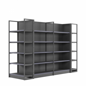 Universal 5-Layer Black Luxury Metal Double-Side Supermarket Display Shelves