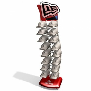 Unique Red Metal Floor Customized Commercial Hat Stand Display Racks