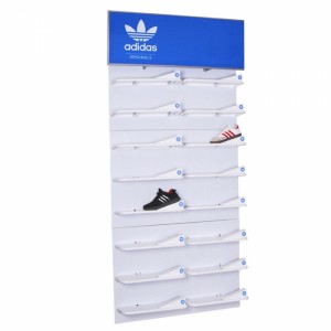 Wall Mounted Merchandising Metal Sportswear Shoe Retail Store Display Racks