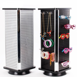 Black Counter Top Spinning accessories Metal Pegboard Display Rack