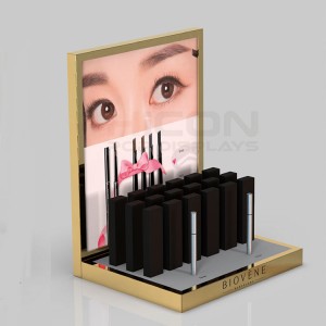 Custom Graphic Table Top Display Rack For Cosmetic Store Acrylic Rack