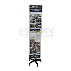 Custom Rotating Floorstanding Wooden Cabinet Stand Door Display Rack