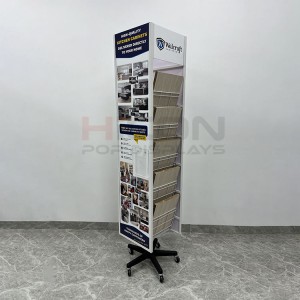 Custom Rotating Floorstanding Wooden Cabinet Stand Door Display Rack