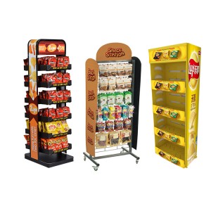 Free-standing Creative Sweet Snack Bakery Retail Cardboard Display Rack