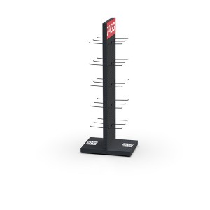 Commercial Metal Pegboard Shop Floor Display Stand With Detachable Hooks
