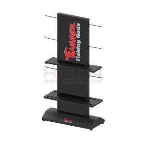Custom 2-way Retail Fishing Rod Display Rack Fishig Rod Display Holders