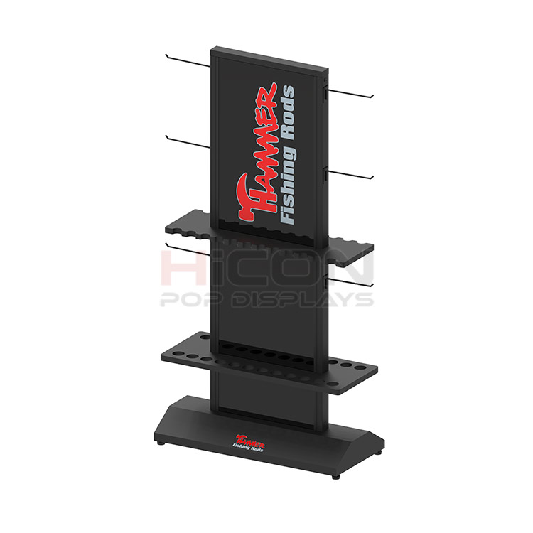 China Custom 2-way Retail Fishing Rod Display Rack Fishig Rod Display  Holders Manufacturer and Supplier