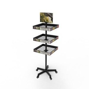 Free Standing Commercial 3-tier Wire Wine Bottle Display Rack Creative