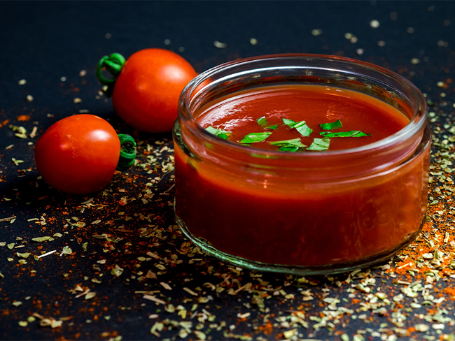 Different Tomato Sauce Packages and Related Filling Solution