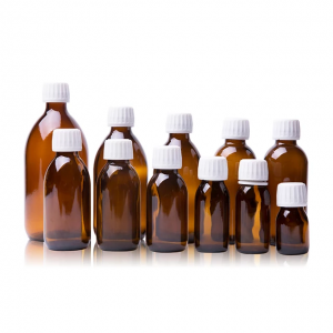 Manufactur standard Square Essential Oil Bottles - Wholesale empty cough syrup bottles Amber glass bottle syrup bottle DIN28mm – Highend