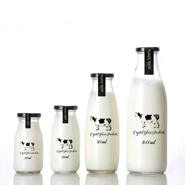 OEM Supply Hand Cream Bottles - 250ml 350ml 500ml 750ml 1000ml 1L ECO Friendly Sealed Juice Milk Tea Glass Bottle With Mental Lid – Highend