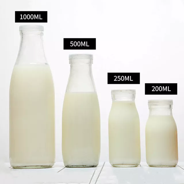 Frescor round glass milk bottle 250ml 500ml 1liter
