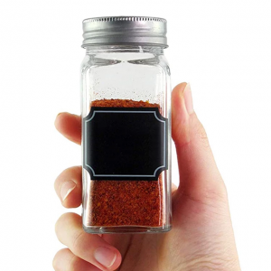 Glass Spice Jars Bottles 4oz Empty Square Spice Containers with Shaker Lids