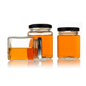 OEM/ODM China Glass Bell Jars Uk - Free Sample 45ml 100ml 180ml 280ml 380ml 500ml 730ml Hexagonal Honey Glass Jar Jam Jar with Lid – Highend