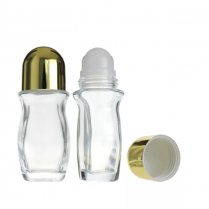 big volume 30ml 50ml oval glass roll on bottle with cap