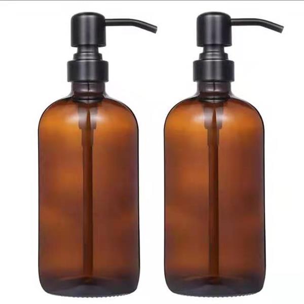 Free sample for Pink Square Perfume Bottle - 16OZ Glass Soap Liquid Dispenser Bottle – Highend