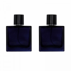 Custom logo luxury refillable empty 30ml 50ml black color glass perfume bottle with cap