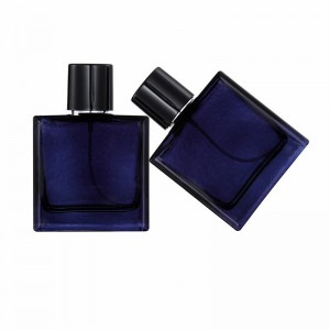Custom logo luxury refillable empty 30ml 50ml black color glass perfume bottle with cap