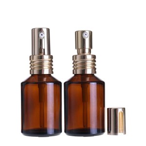 100ml Glass Pump Bottle Oblique Shoulder Cosmetic Bottle