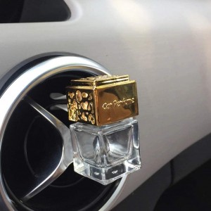 Custom Logo 8ML Square Shaped Hanging Empty Car Perfume Air Freshener Bottle