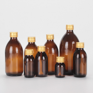 Wholesale empty cough syrup bottles Amber glass bottle syrup bottle DIN28mm