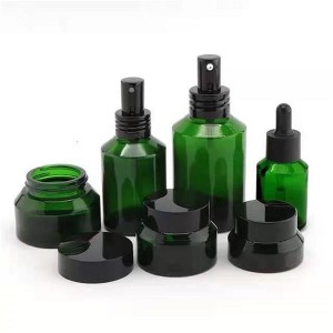 100ml Glass Pump Bottle Oblique Shoulder Cosmetic Bottle
